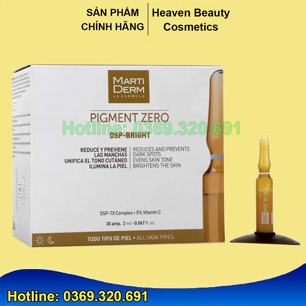 MARTIDERM PIGZERO DSP BRIGHT Ampoule dưỡng sáng đều màu da