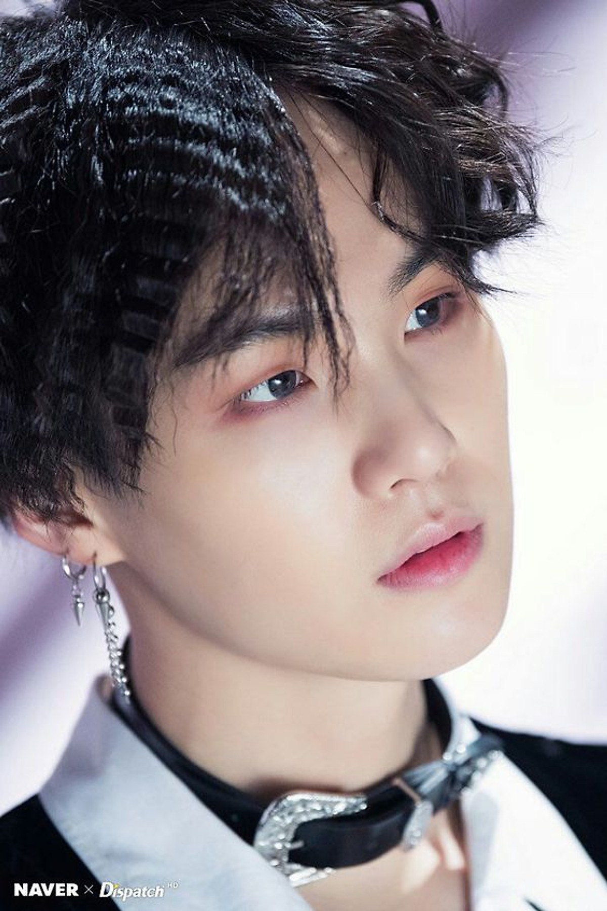 Bông tai SUGA BTS khoen tròn sợi mắt xích chuỗi hạt