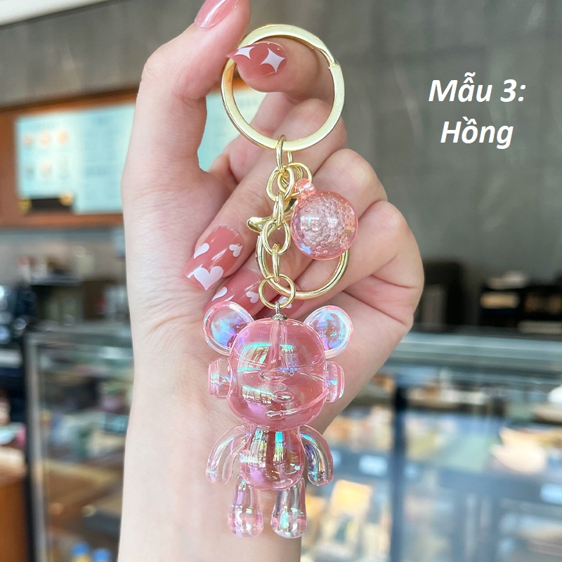 Móc khóa gấu BearBrick hot trend đẹp lỗng lẫy gây nghiện phụ kiện dây đeo móc xe túi ví balo