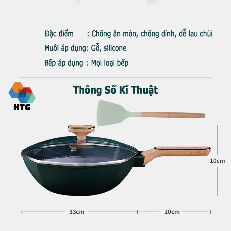 Chảo chống dính Kata CX32 dạng sâu lòng Sao Hồi siêu lớn 32cm, tráng mịn, không kén bếp, sử dụng được với bếp từ, hàng chính hãng