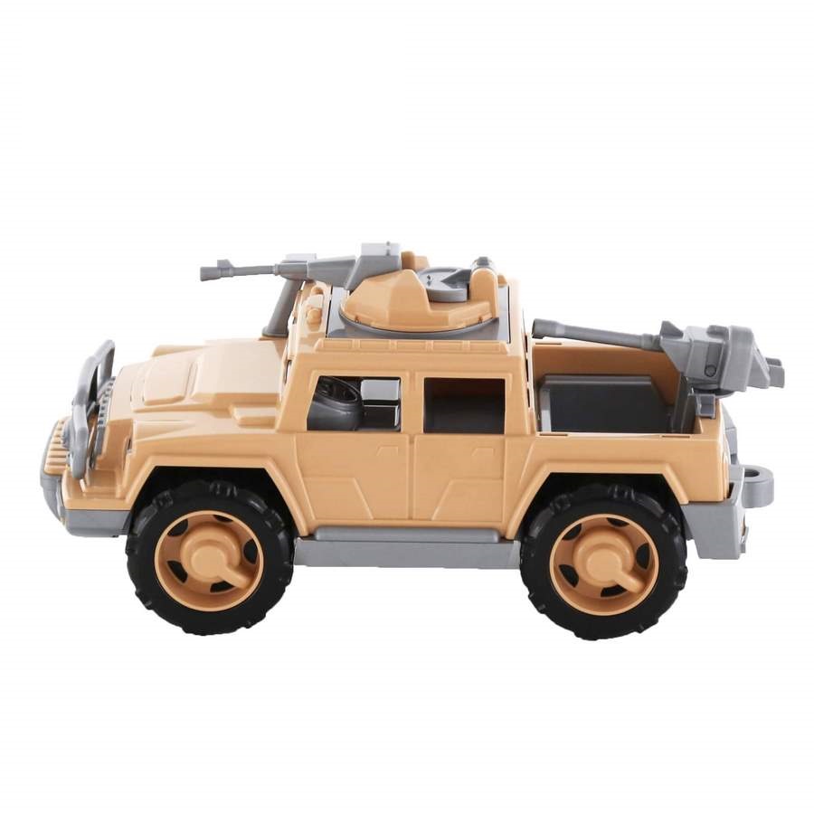 Xe Jeep quân đội hộ tống đoàn trang bị súng máy đồ chơi - Polesie Toys