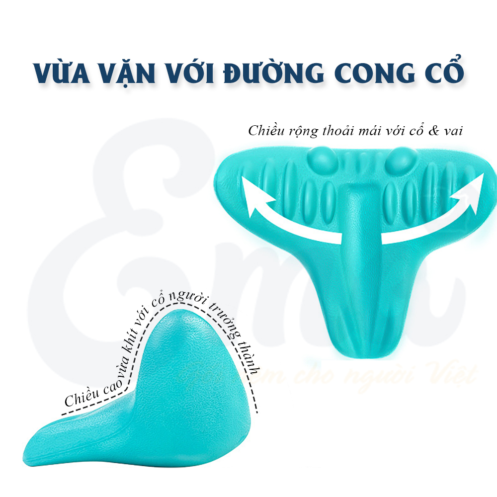 Gối đệm massage cổ bấm huyệt kiểu Hàn Quốc làm từ mút EVA - Kéo căng, thư giãn, ngừa thoái hóa đốt sống cổ