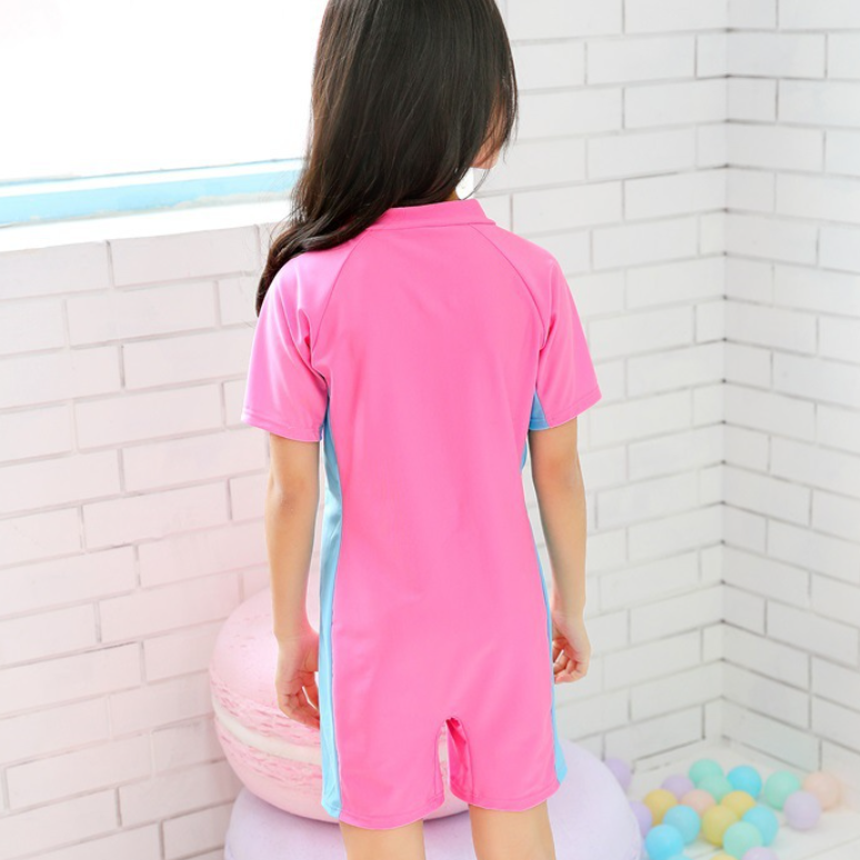 Đồ Bơi Bé Gái Hồng Xinh Tươi BBO29 MayHomes Thun Lạnh Bền Chắc Không Phai Màu Dây Khóa Trước Girl One-Piece Swimwear