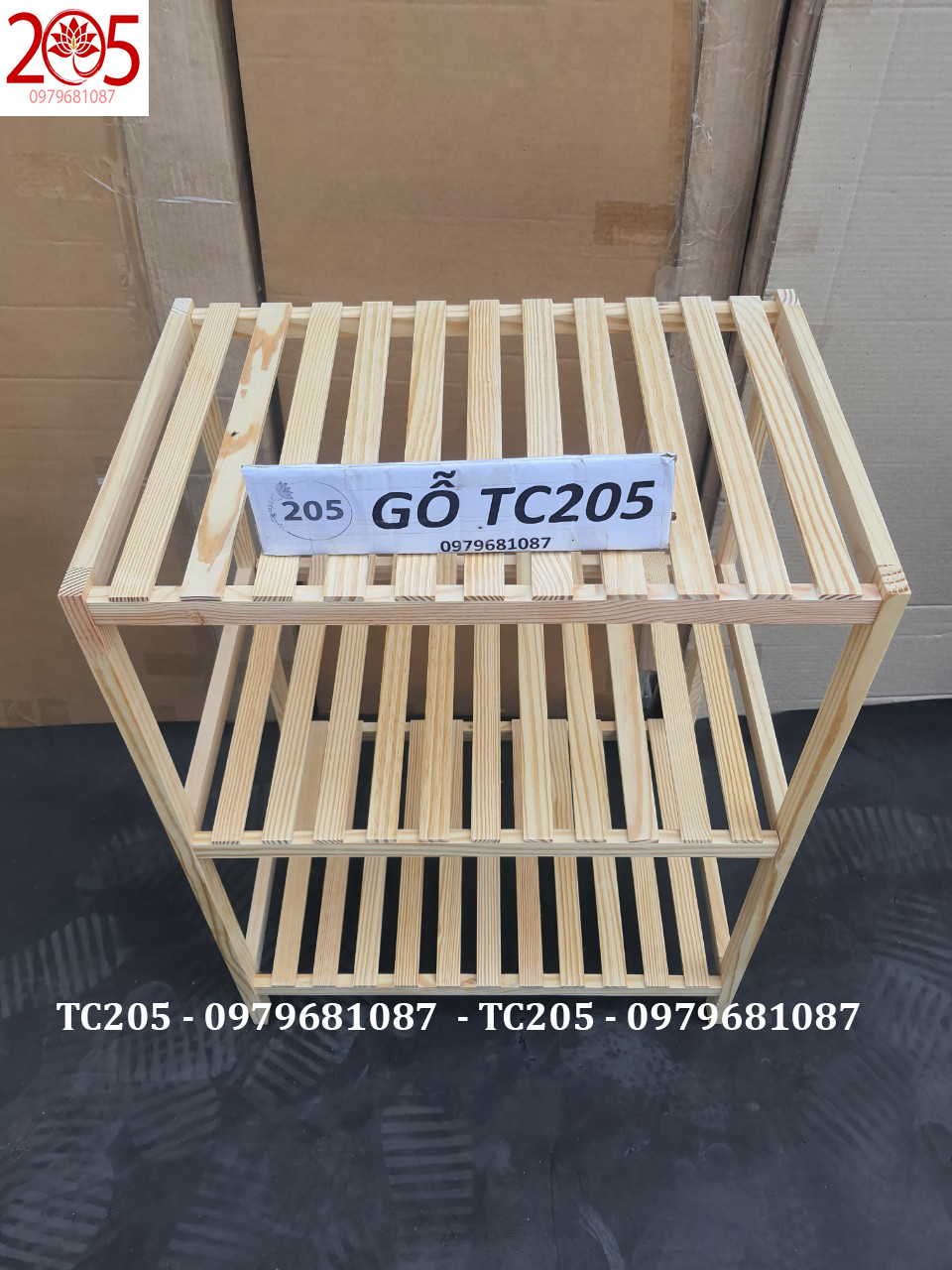 KỆ ĐỂ LÒ VI SÓNG 3 TẦNG GỖ THÔNG LẮP RÁP- Kích thước Dài 60 x Rộng 40 x Cao 80 cm