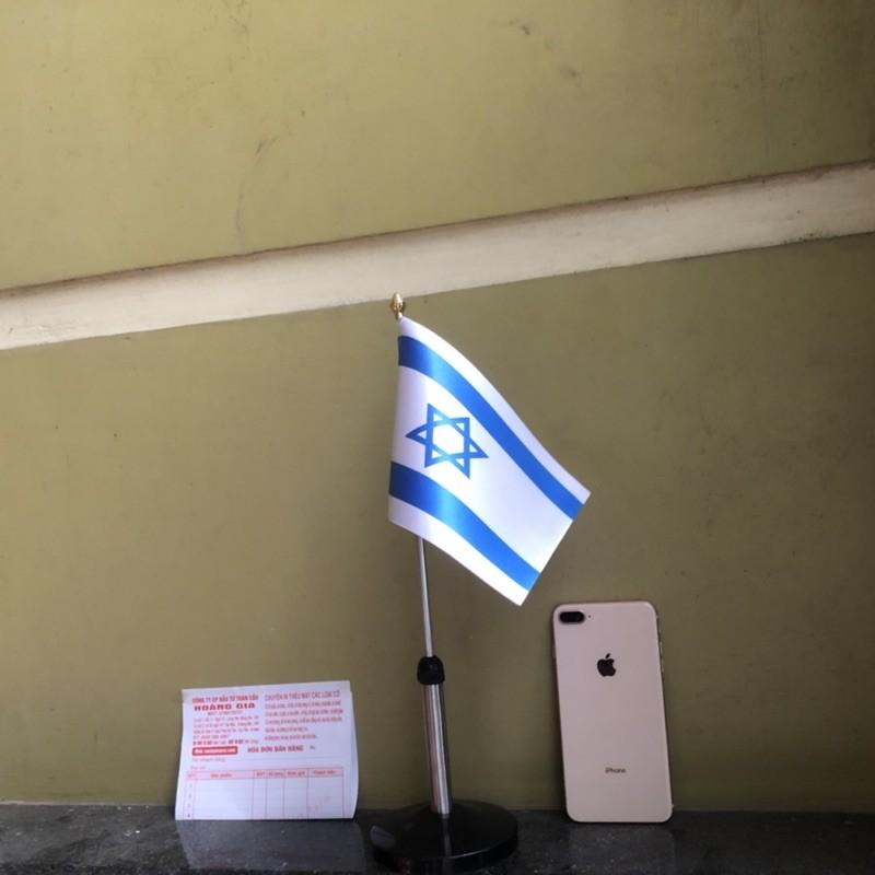 Cờ để bàn inox đen đơn Quốc kỳ Israel