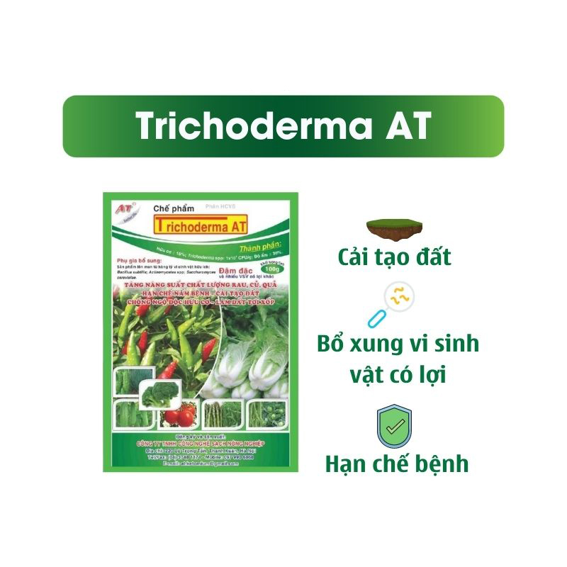 Nấm ủ Trichoderma AT ủ phân hữu cơ vi sinh siêu nhanh, ủ vỏ cà phê, tưới cải tạo đất 1kg tăng cường vi sinh vật có lợi