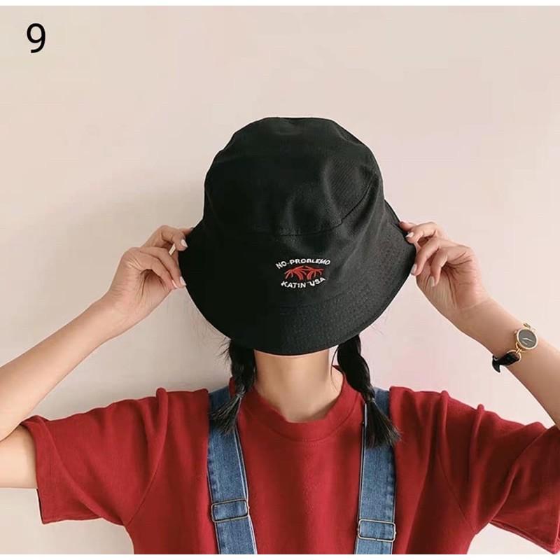 NÓN MŨ BUCKET ULZZANG MẢUKO THÊU CHỮ - CAMCAMVINTAGE