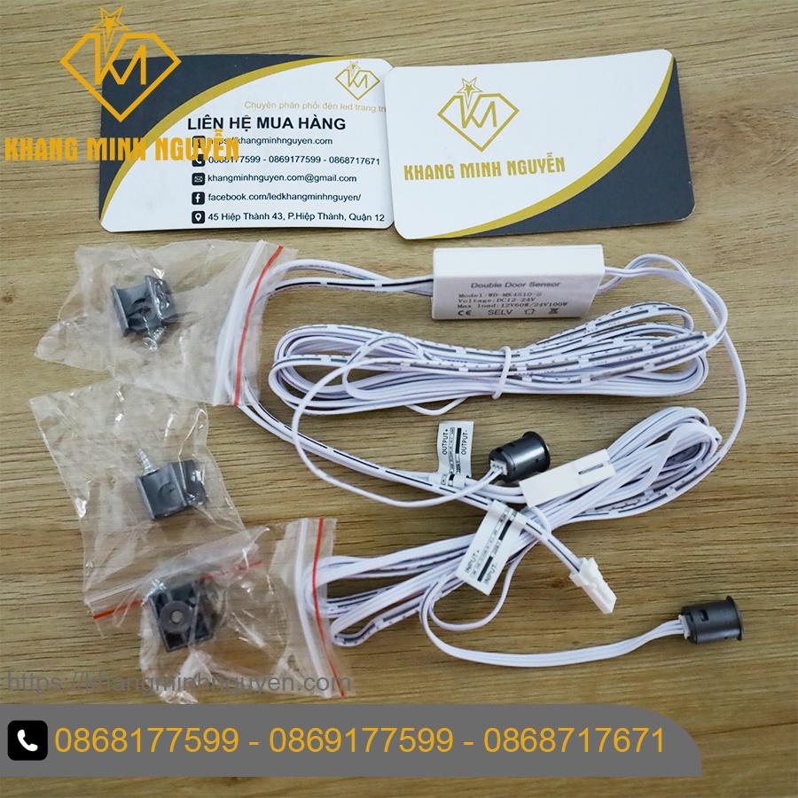 Công tắc cảm biến đèn led 12v đóng mở cánh tủ quần áo – loại 2 cánh rời chuyên dùng cho đèn led 12v