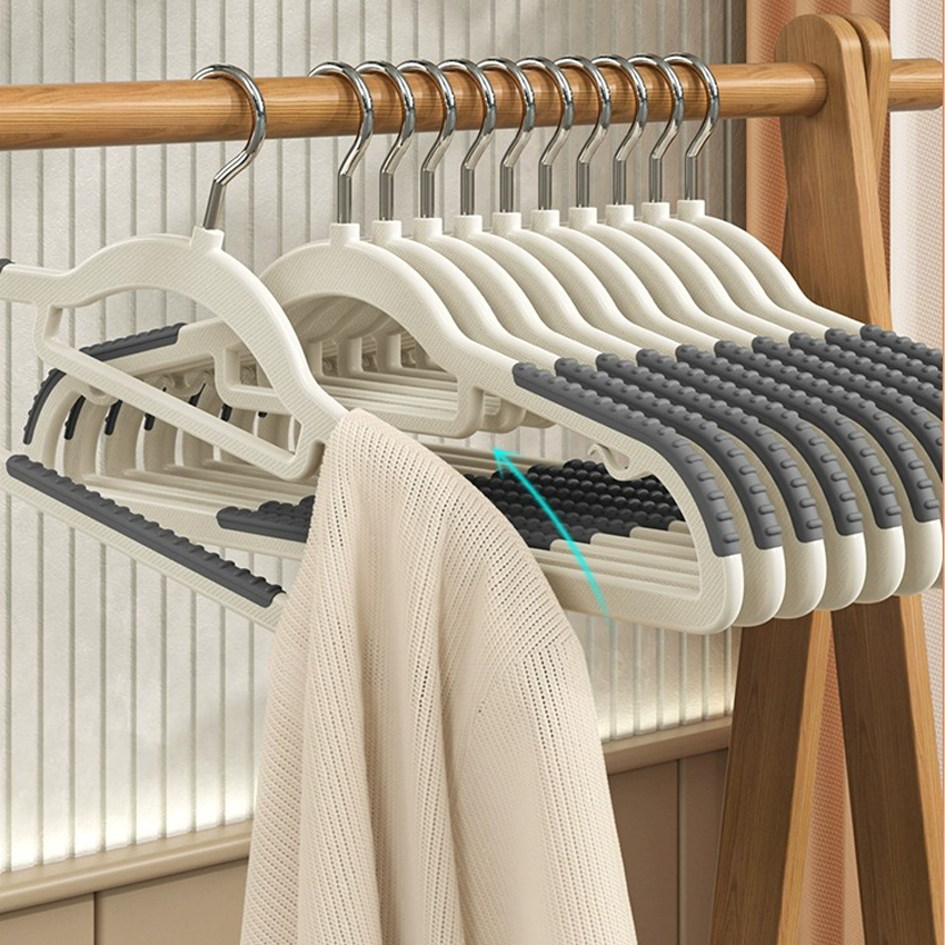 SET 10 Móc treo quần áo chống trượt xoay 360 đa năng chất nhựa cao cấp bền bỉ chịu được vật nặng