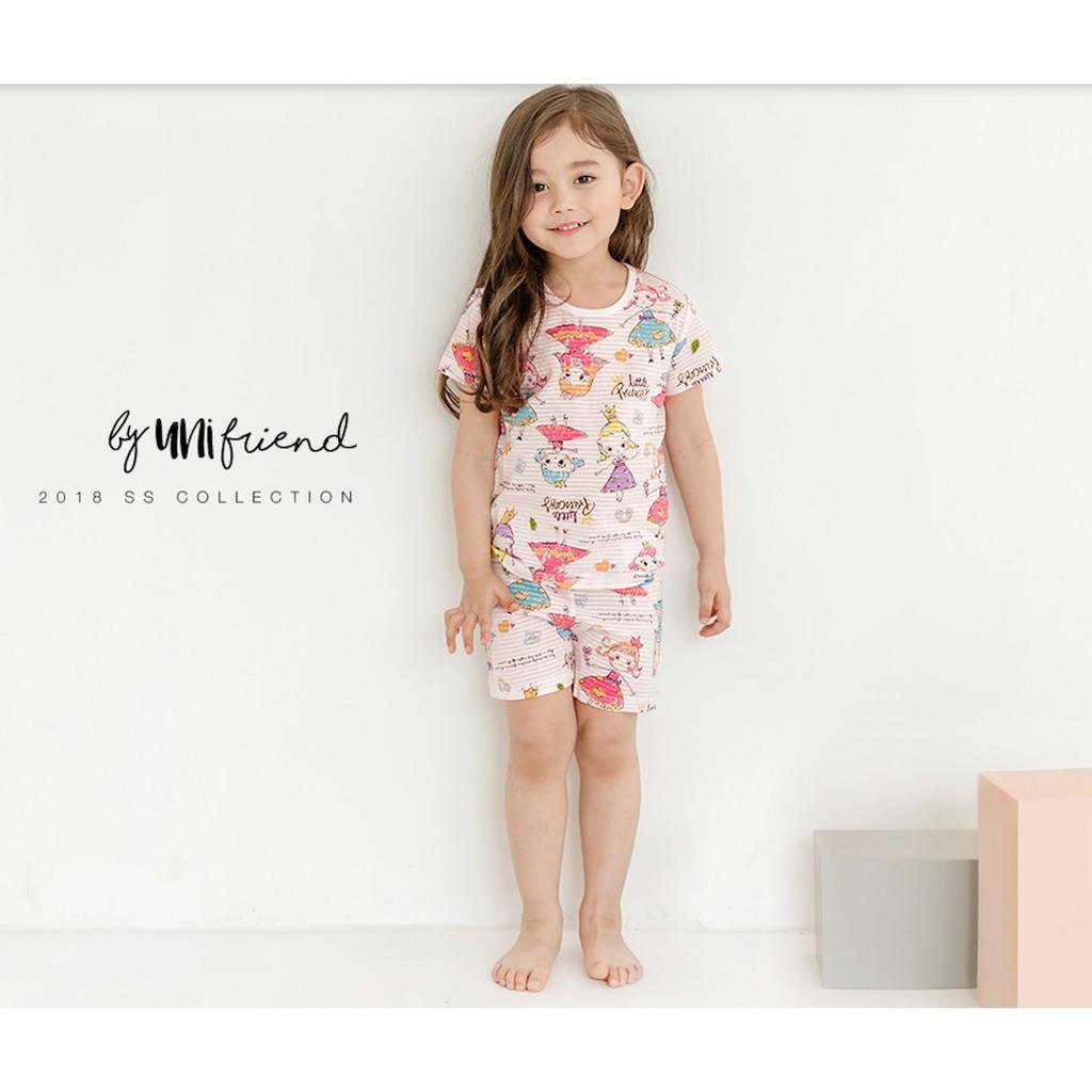 Bộ đồ bé gái Hàn quốc ngắn tay _ công chúa _ cotton