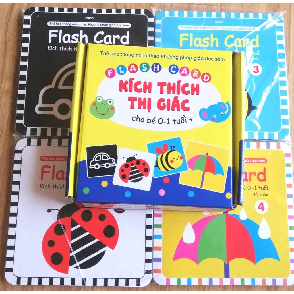 Trọn bộ thẻ flashcard kích thích thị giác cho trẻ sơ sinh 80 thẻ kích thước 17 x17 cm - Thẻ học thông minh cho bé