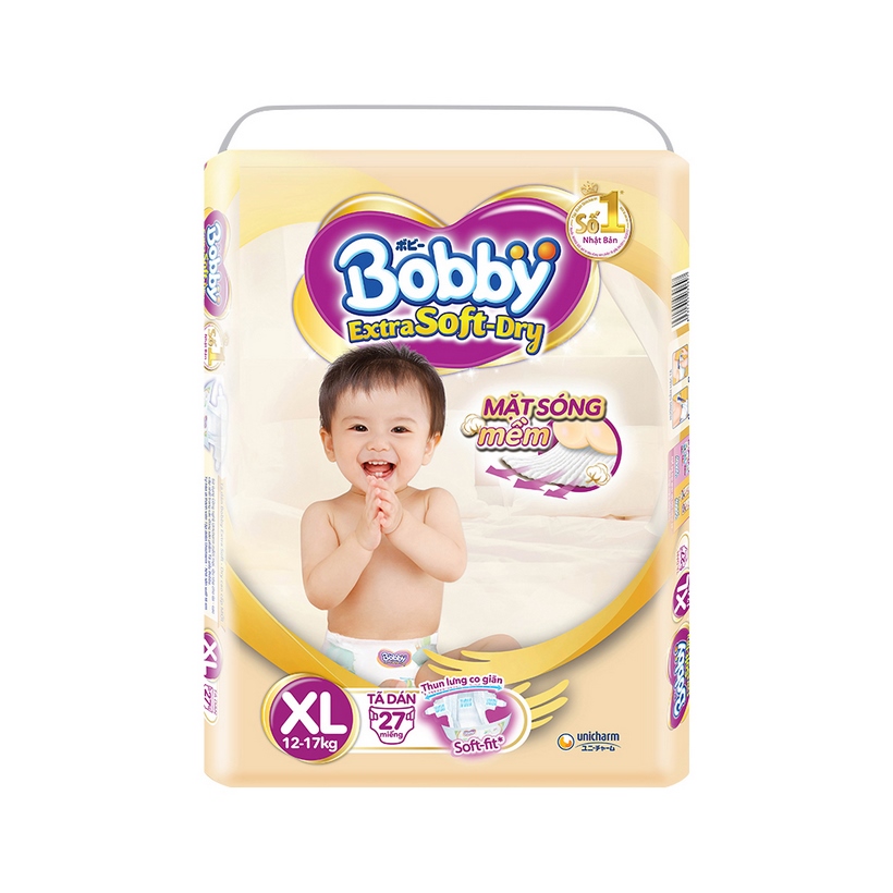 Combo Tã quần Bobby bịch Mega Jumbo + Super Jumbo đủ size M186/L174/XL144/XXL132 tặng 1 tã dán cao cấp Extra Soft Dry XL27