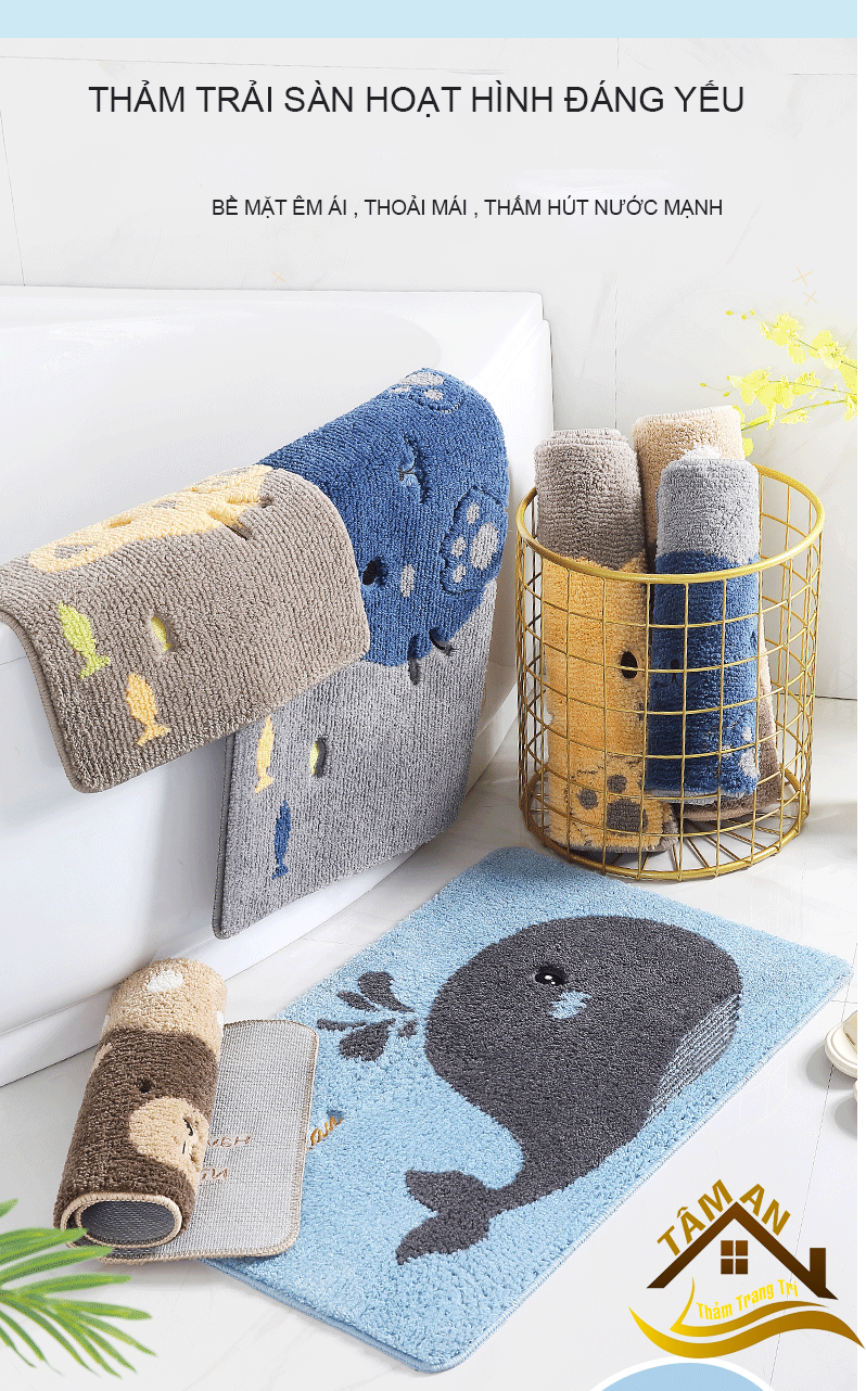 THẢM CHÙI CHÂN LÔNG CỪU HÌNH THÚ DỄ THƯƠNG CHỐNG TRƯỢT ,TRẢI SÀN TRANG TRÍ KÍCH THƯỚC 38X58CM