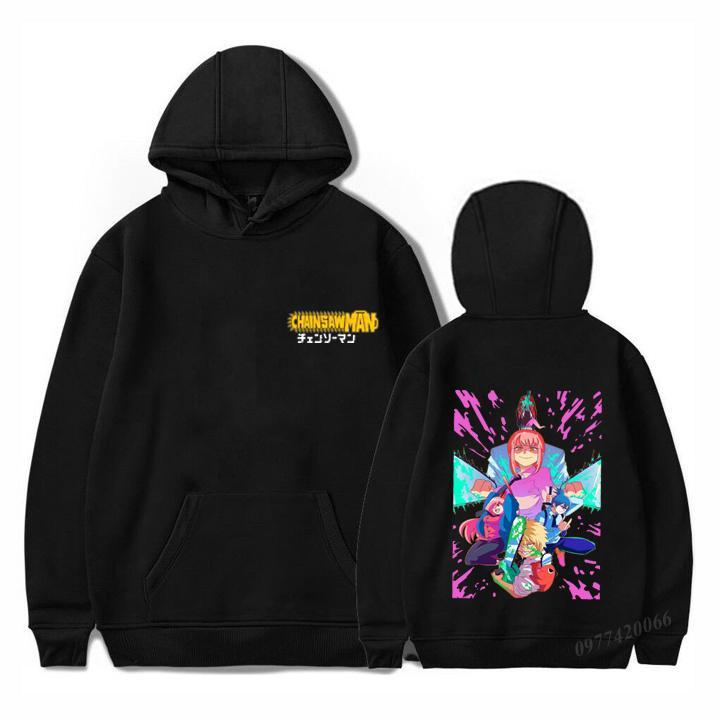 BST Áo Hoodie Đen mẫu Chainsaw Man 4 mẫu áo mới  AnimeWibuStore