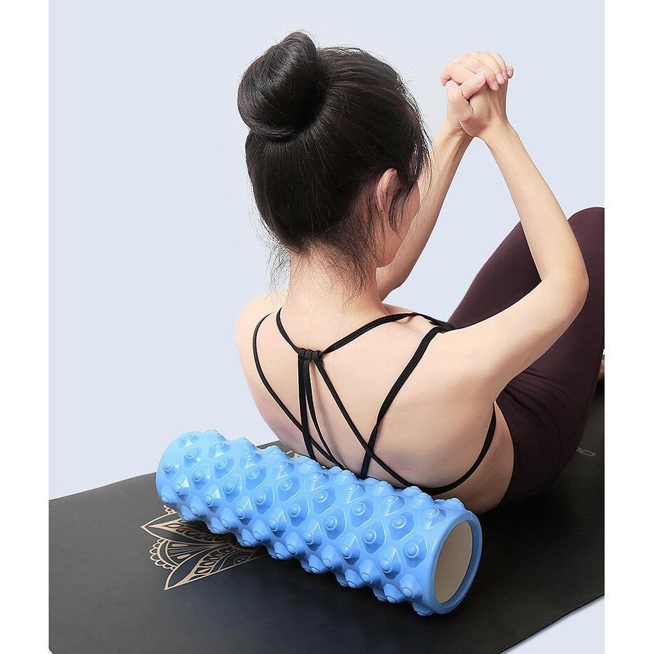 Con Lăn Massage Giãn Cơ Foam Roller Gai Tròn 33x14 cm Giảm Đau Nhức Sau Tập Gym, Yoga YO29