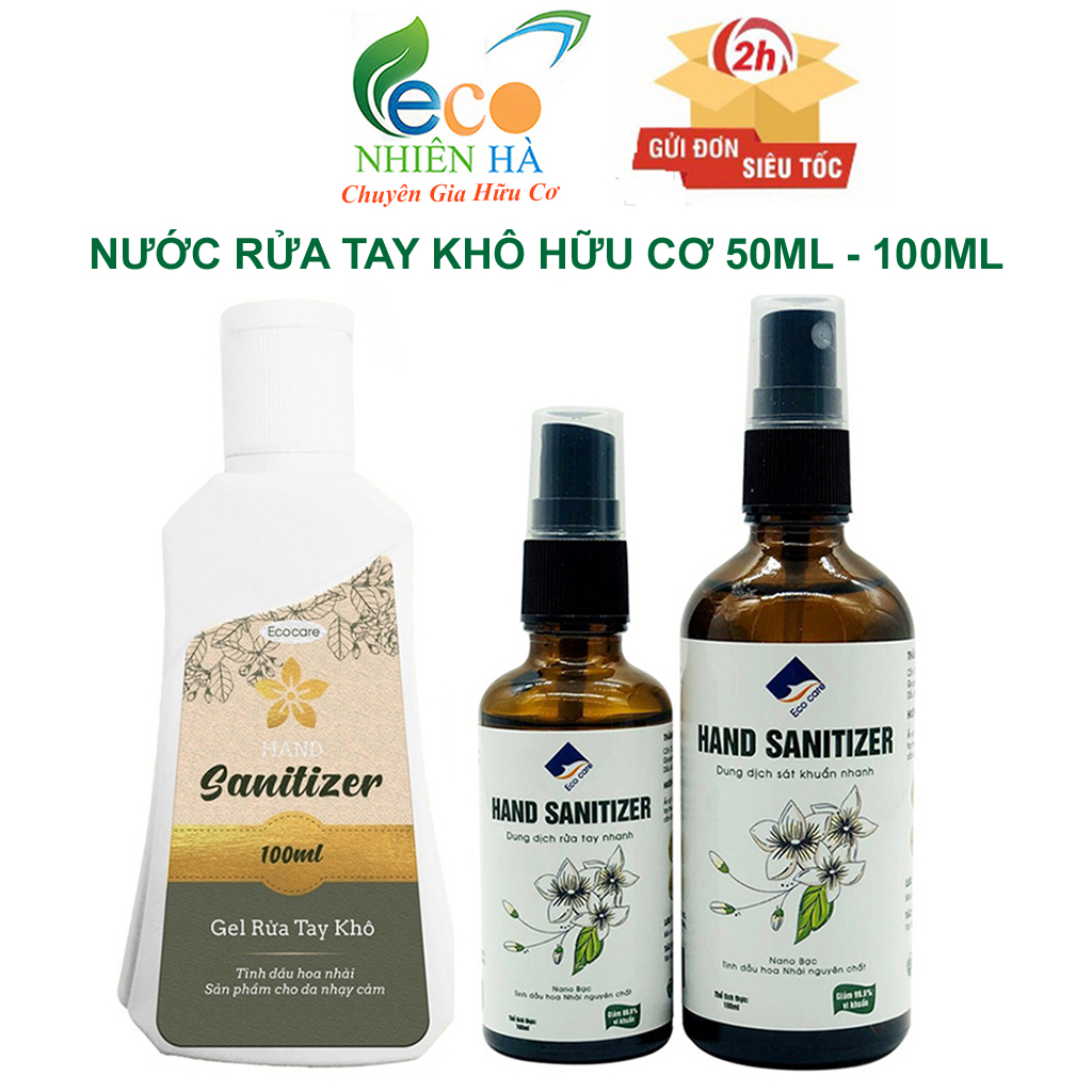 NướcNước rửa tay ECOCARE hữu cơ, nước rửa tay khô diệt khuẩn siêu nhanh dạng xịt, dạng gel