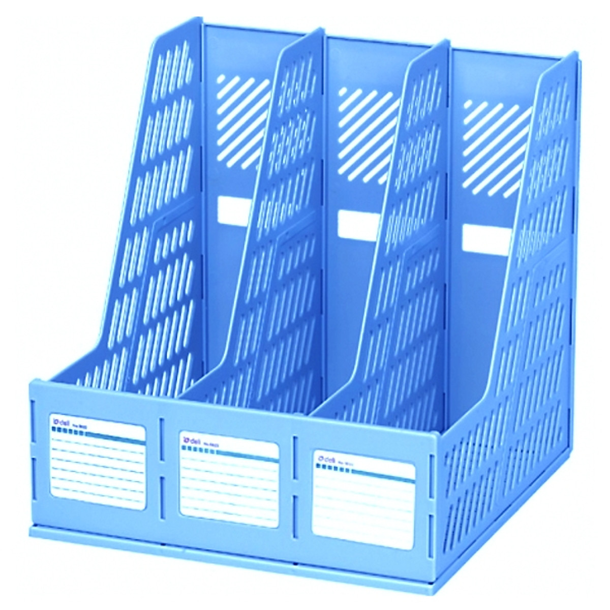 Giá tài liệu 3 ngăn đứng Deli - Nhựa PP - Ghi xám / Đen - E9845