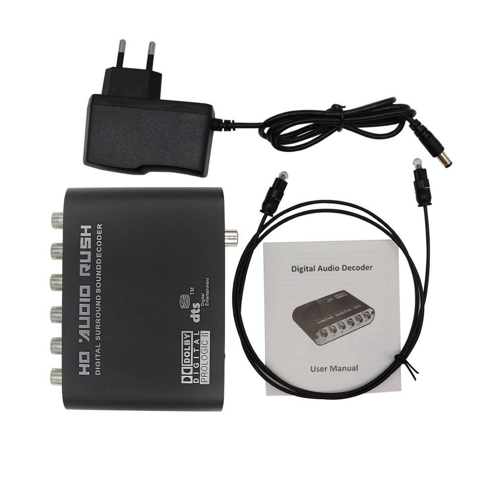 Kỹ Thuật Số Sang Analog 5.1 CH Âm Thanh Nổi AC3 HD Bộ Chuyển Đổi Âm Thanh Quang SPDIF Đồng Trục AUX 3.5 Mm Sang 6 RCA Bộ Giải Mã Âm Thanh bộ Khuếch Đại