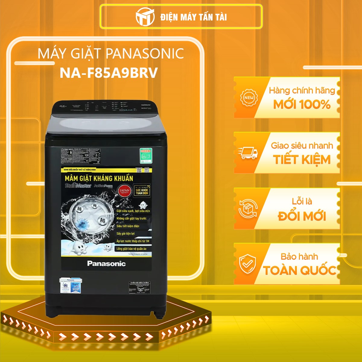 NA-F85A9BRV - Máy giặt cửa trên Panasonic 8.5 Kg không inverter NA-F85A9BRV - Hàng Chính Hãng [Chỉ Giao Tại HCM]
