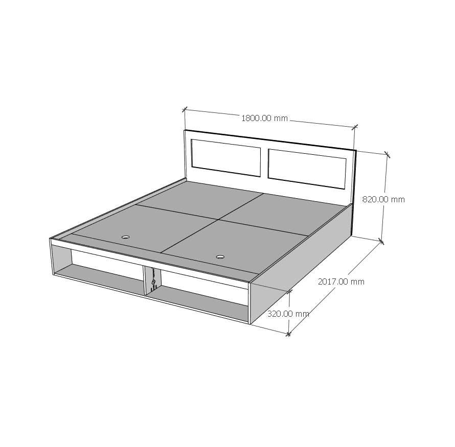 [Happy Home Furniture] ROTAN , Giường ngủ 2 ngăn đựng đồ , 205cm x 32cm ( DxRxC), GNG_126, GNG_127, GNG_128, GNG_129