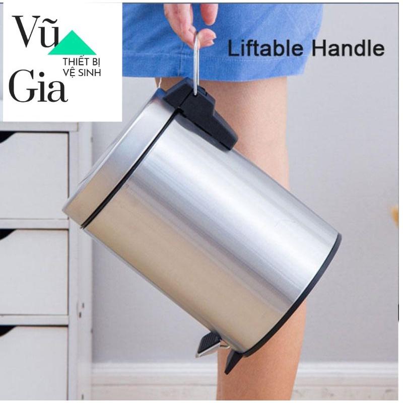 Thùng rác văn phòng nhỏ mini đạp chân inox 3L, 5L, 7L, 8L