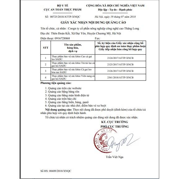 Trà giải độc gan hòa tan Cà gai leo Sadu