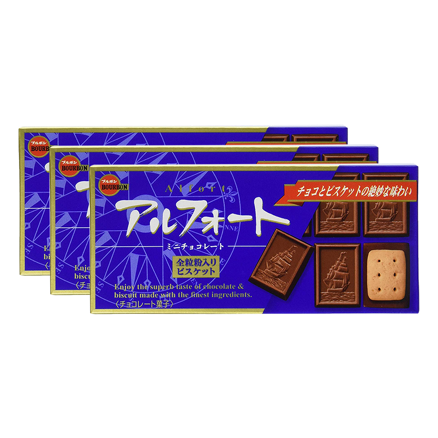 3 Hộp Bánh Quy Bourbon Alfort Mini Choco Nhật Bản