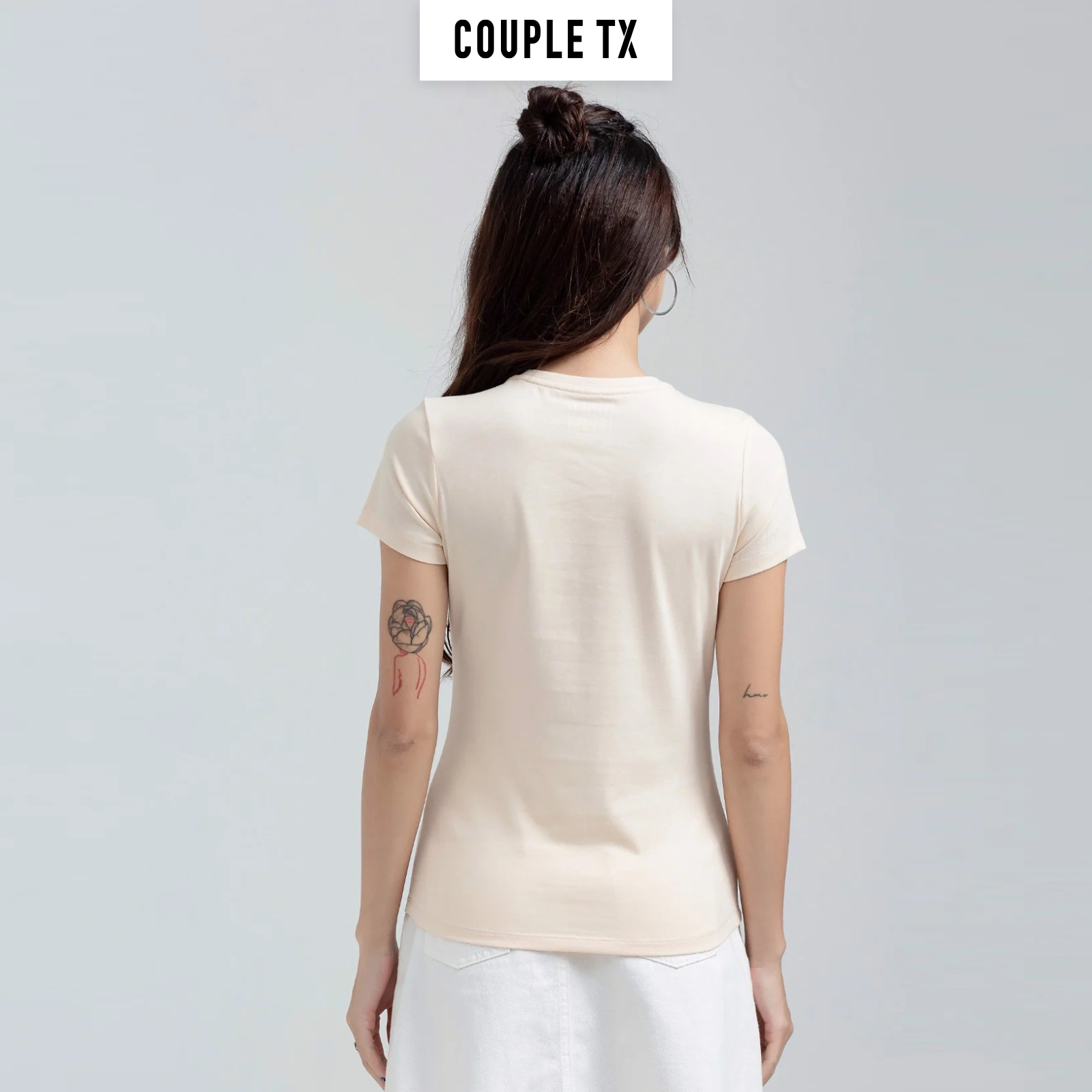 Áo Thun Nữ Cổ Tròn Couple TX Basic In Logo X