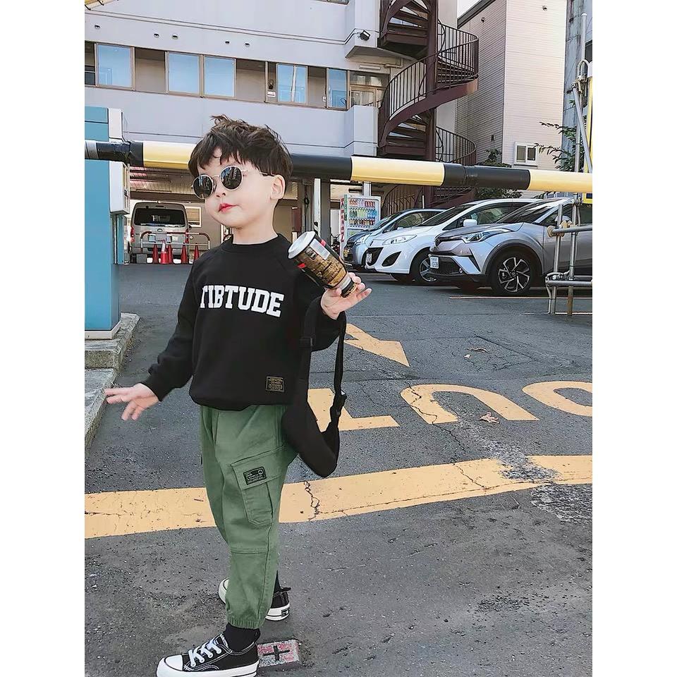 Áo hoodie lót bông in chữ ATIBTUDE cho bé A42H138