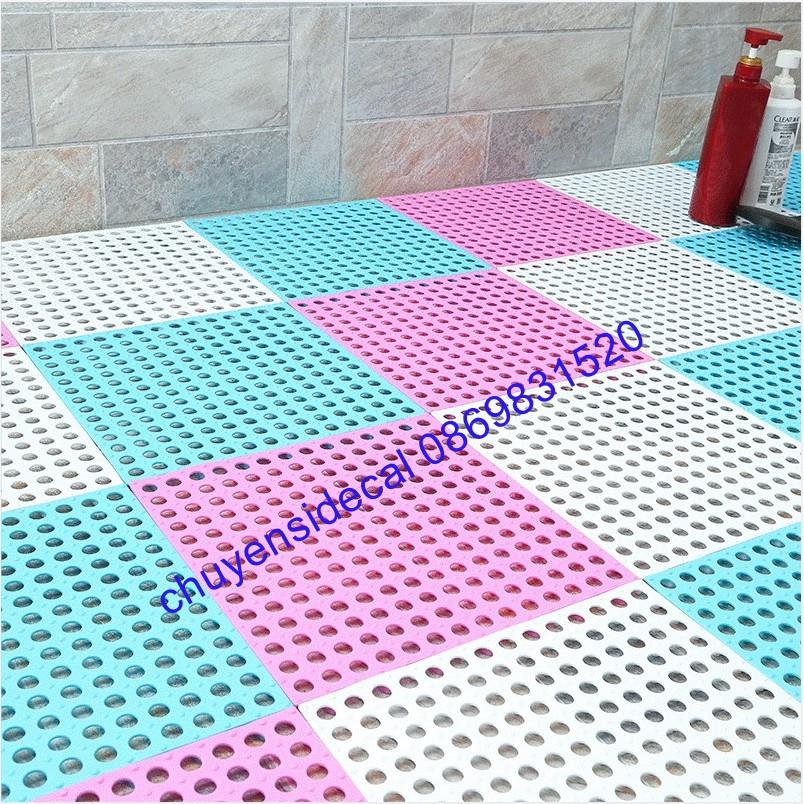THẢM NHỰA LỖ GHÉP KHÁNG KHUẨN, CHỐNG TRƠN, TRƯỢT Kích thước 30cm x 30cm