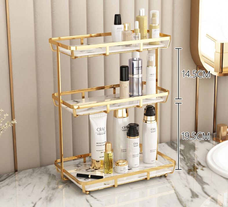 Kệ mỹ phẩm, kệ nhà tắm GOLDEN MARBLE BATHROOM RACK