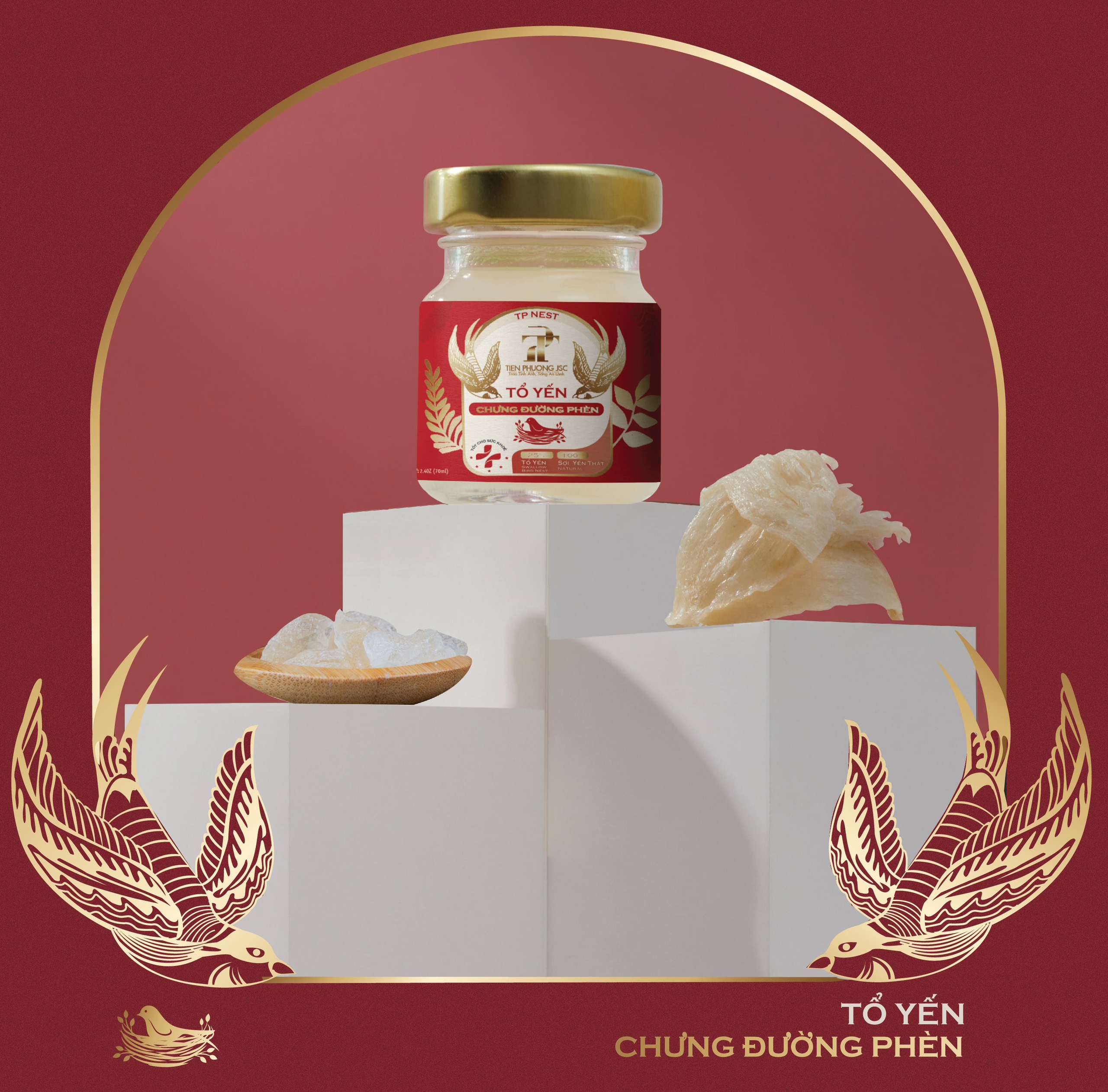 Tổ yến chưng đường phèn - Tiến Phương JSC (70 ml/hũ)