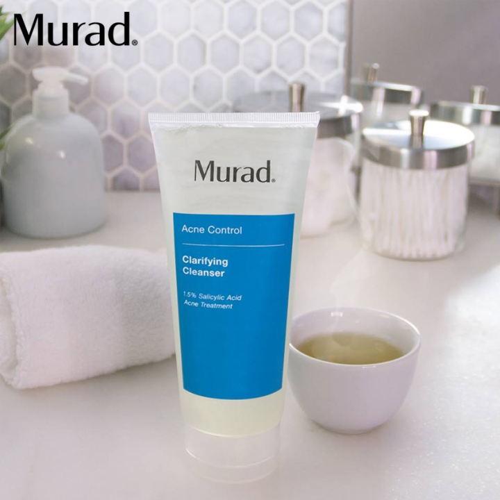 Gel rửa mặt dành cho da mụn Murad Clarifying Cleanser 200ml TẶNG Srm AHA/BHA Cleanser 15ml + Sữa rửa mặt Murad Acne Control 15ml