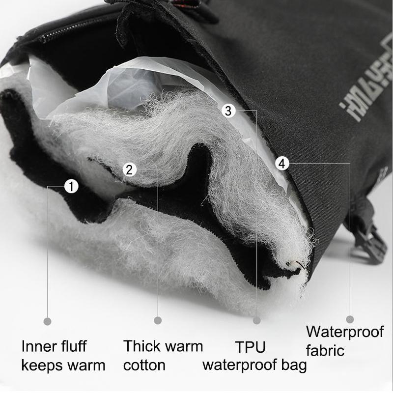 Mùa Đông Ấm Găng Tay Xe Đạp 100% Chống Gió Chống Nước Màn Hình Cảm Ứng Thể Thao Ngoài Trời Găng Tay Nam Làm Dày Lạnh Chống Xe Đạp Găng Tay