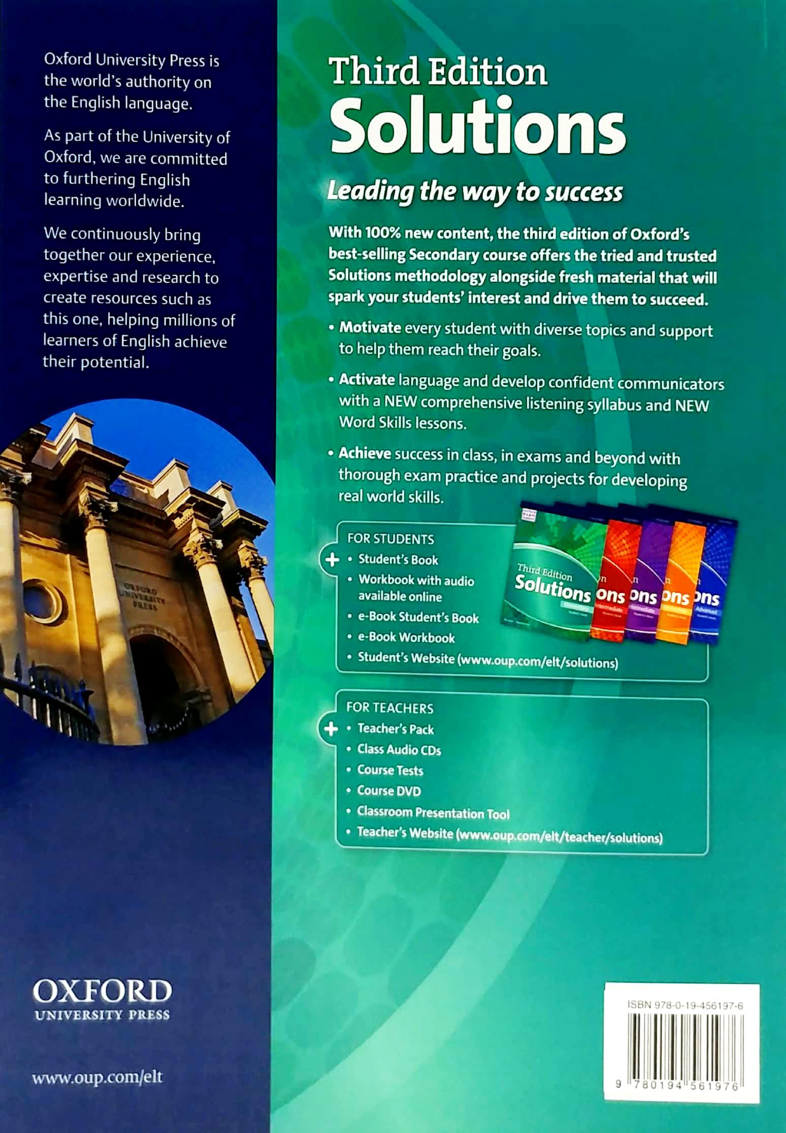 Solutions 3th Edition: Elementary: Student's Book And Online Practice Pack