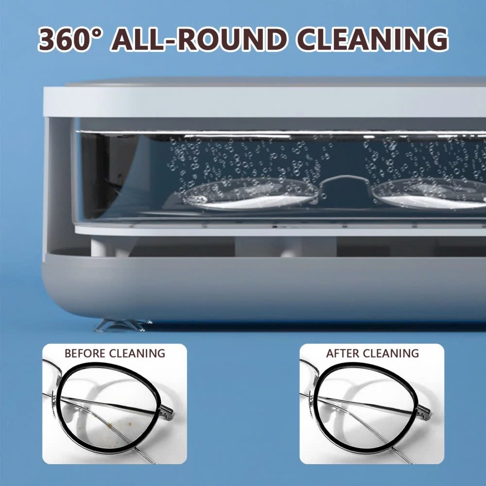 Máy Làm Sạch Mắt Kính, Đồ Trang Sức Dùng Sóng Siêu Âm Cỡ Nhỏ Thiết Kế Di Động Sử Dụng Tại Nhà - Chất Lượng Cao