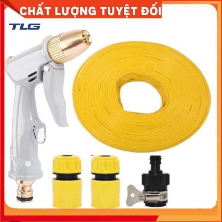 Bộ dây vòi xịt nước rửa xe, tưới cây tăng áp 3 lần, loại 3-5m (cút nhựa nối 713-1) 206846