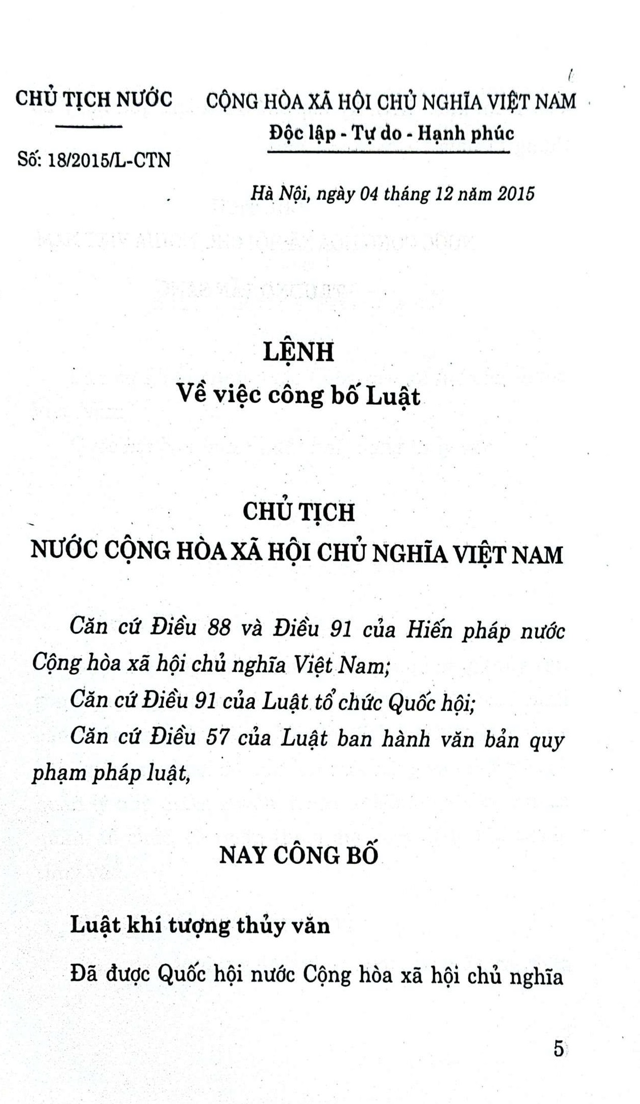 Luật khí tượng thủy văn
