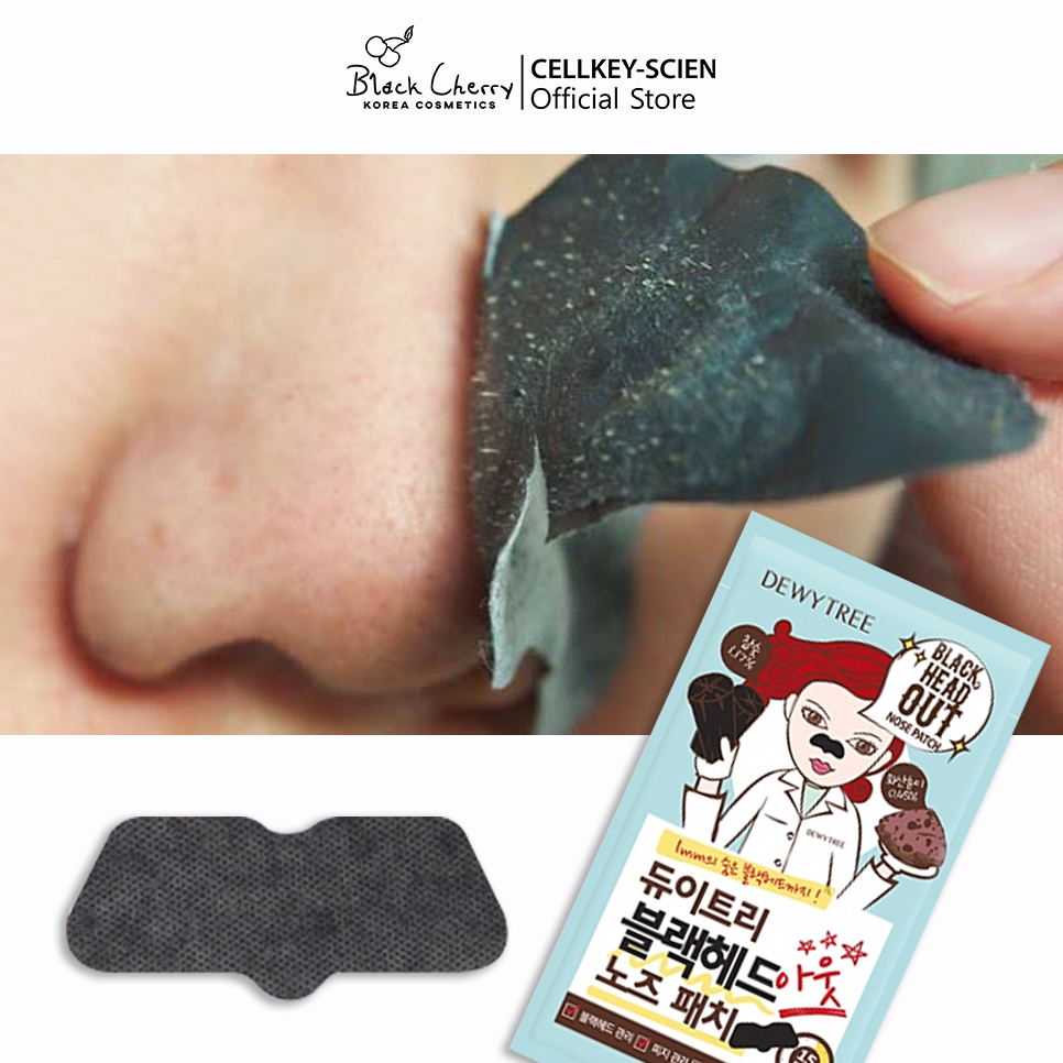 Hộp 10 Miếng Dán Lột Mụn Đầu Đen Vùng Mũi Cằm Trán Từ Tro Núi Lửa Đảo JeJu Dewytree Black Head Out Nose Patch