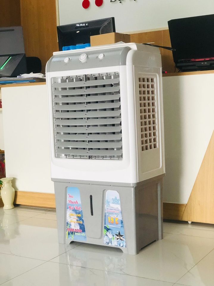 Quạt điều hòa Nineshield KB-588A 45L + tặng 2 đá khô có bánh xe, Motor đồng bền bỉ, êm ái, tiết kiệm điện, dễ dàng vệ sinh, hàng nhập khẩu