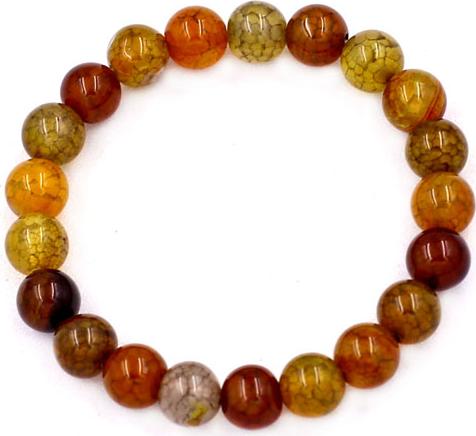 Vòng đeo tay đá vân rồng vàng nâu 8 ly 21 hạt - Vòng size nhỏ phù hợp cho nữ