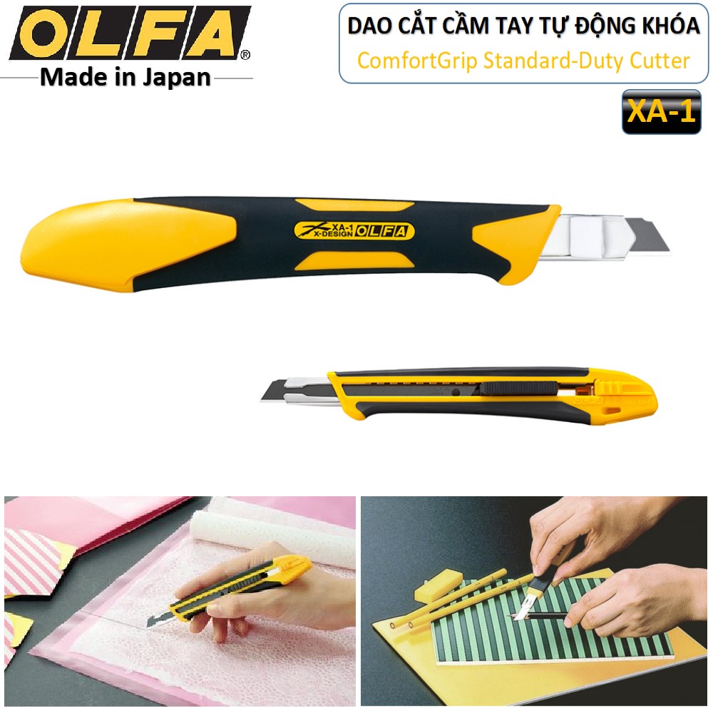 Dao cắt-dao rọc giấy- khóa tự động 9mm OLFA XA-1 GENUINE- MADE IN JAPAN