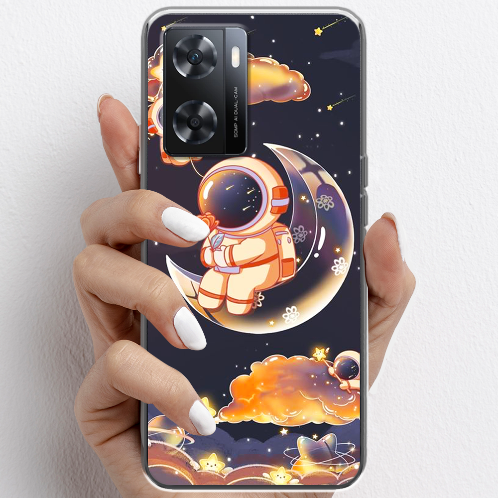 Ốp lưng cho Oppo A77s nhựa TPU mẫu Phi hành gia thủy tinh