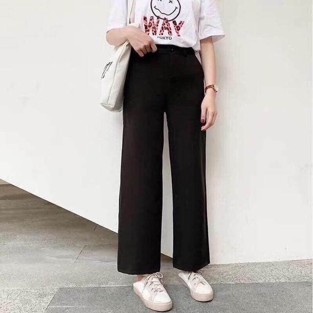 Quần ống rộng culottes xuông dài, quần lưng cao kiều Hàn Quốc cho nữ QD04