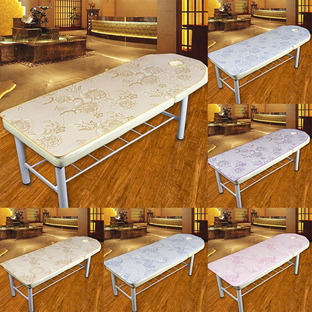 Soft Silk Beauty SPA Massage Treatment Table Cover Bed Sheet Peony-Golden