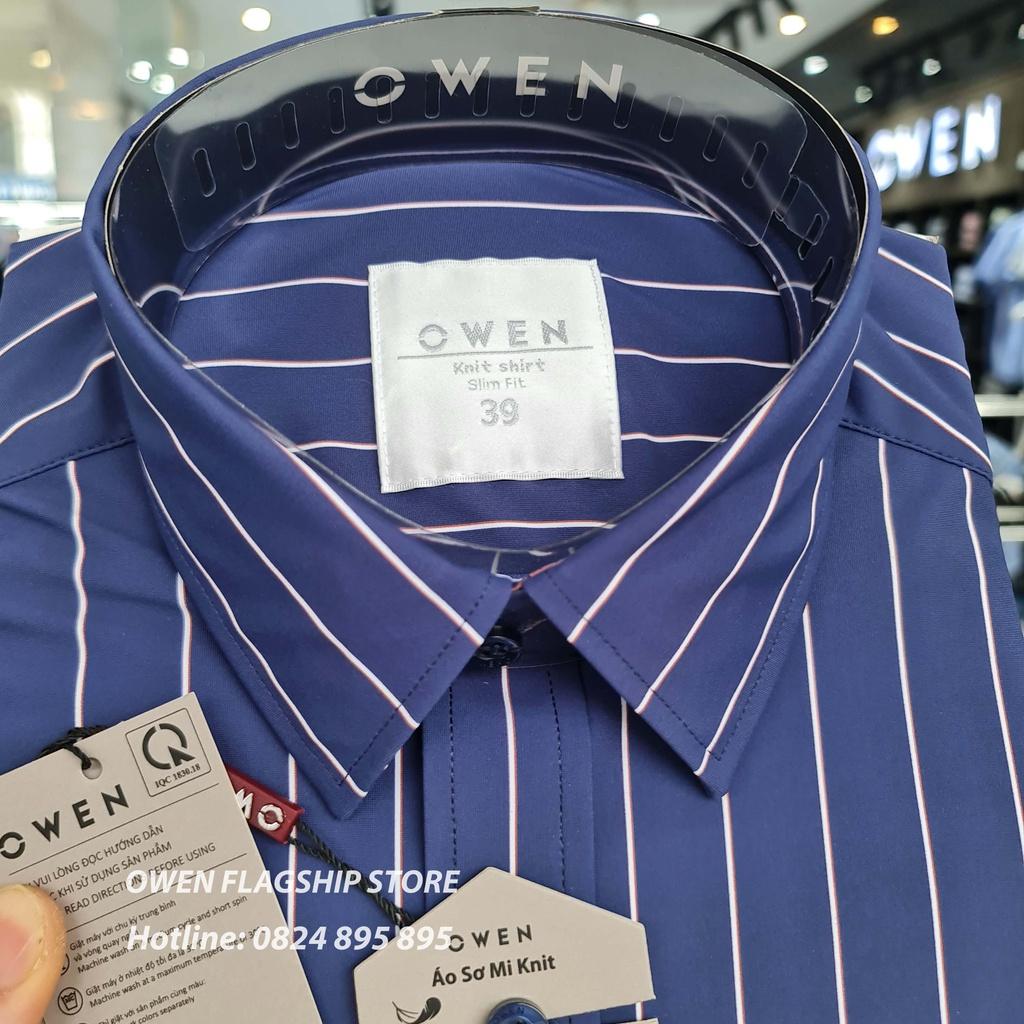 OWEN - Áo sơ mi nam dài tay dáng SLIMFIT sợi KNIT cao cấp - Mã AS23259D