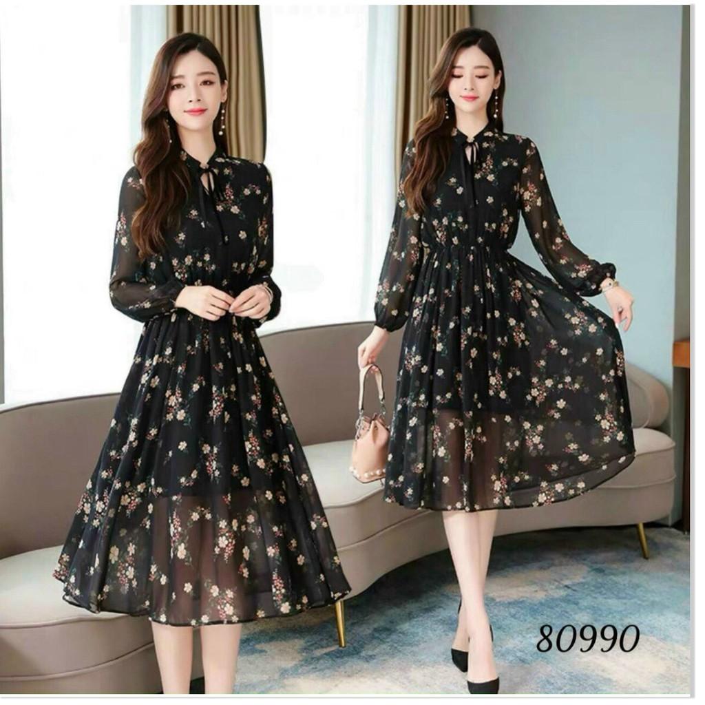 ĐẦM LỤA HOA,HỌA TIẾT ĐƠN GIẢN