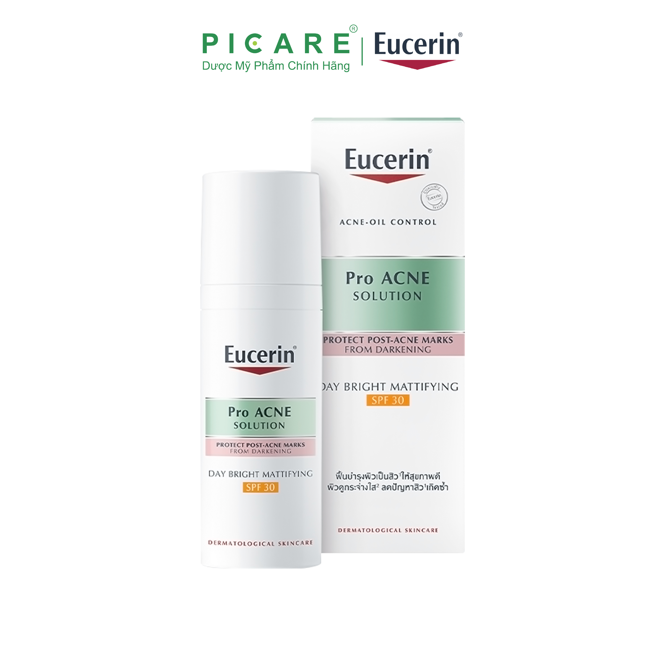 Kem Dưỡng Sáng Da Ban Ngày Cho Da Nhờn Mụn Eucerin Pro Acne Day Bright Mattifying SPF30 50ml