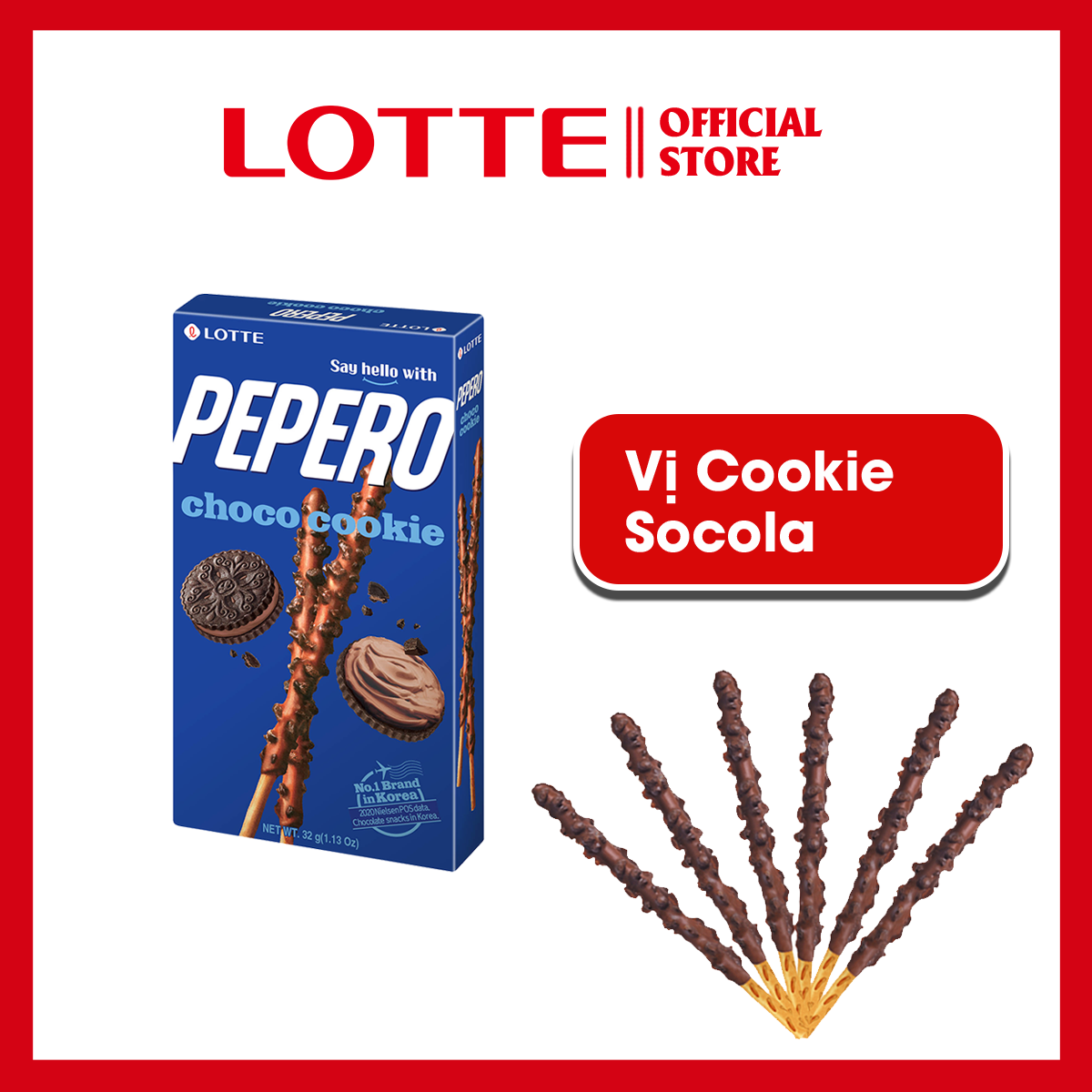 [SỈ/LẺ] Bánh que Lotte Pepero vị Choco Cookie