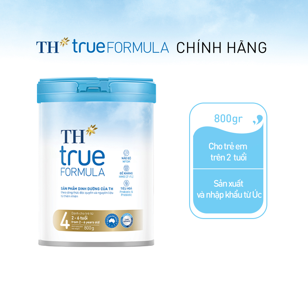 Sản phẩm dinh dưỡng công thức cho trẻ từ 2 đến 6 tuổi TH True Formula 4 800g